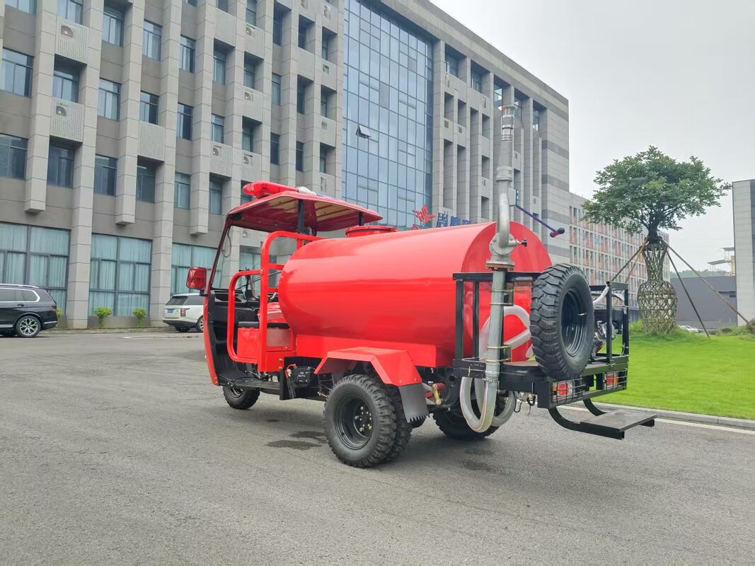 Gasoline Fire Response Tricycle Three Wheeler 300cc Water Cooled Engine With 1500L Water Tank And Full Floating Big Booster Mechanic Brake Rear Axle Q3 Upgraded
