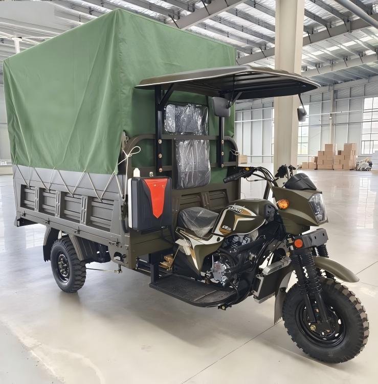 250cc Water-Cooled Heavy-Duty Cargo Tricycle with Foldable Seat, Large Bed, and Booster Rear Axle – Built for Reliable Everyday Transport.