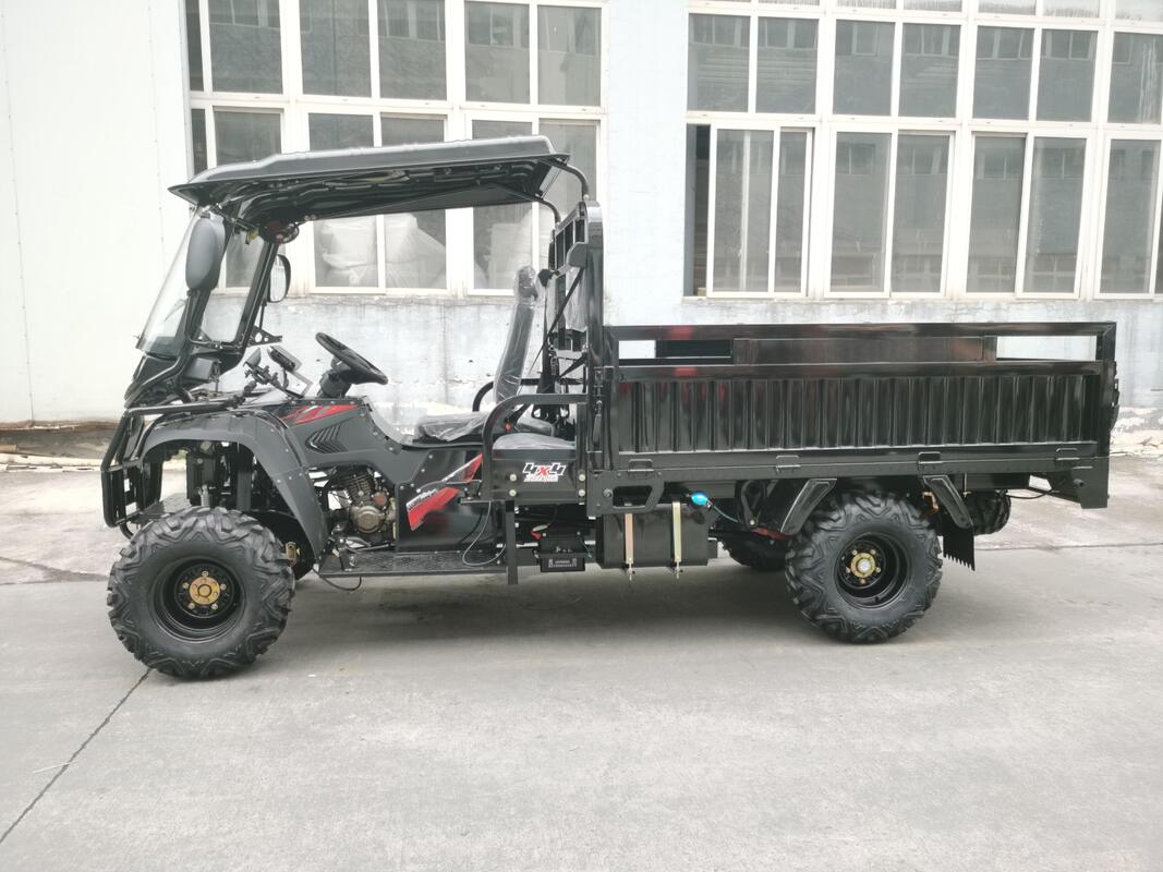 Gasoline 300cc 4WD ATV Cargo Utility Vehicle with Canopy, Off-Road ATV Chassis, Full-Floating Booster Rear Axle, 2.2*1.4m Cargo Box, and 800kg Load Capacity