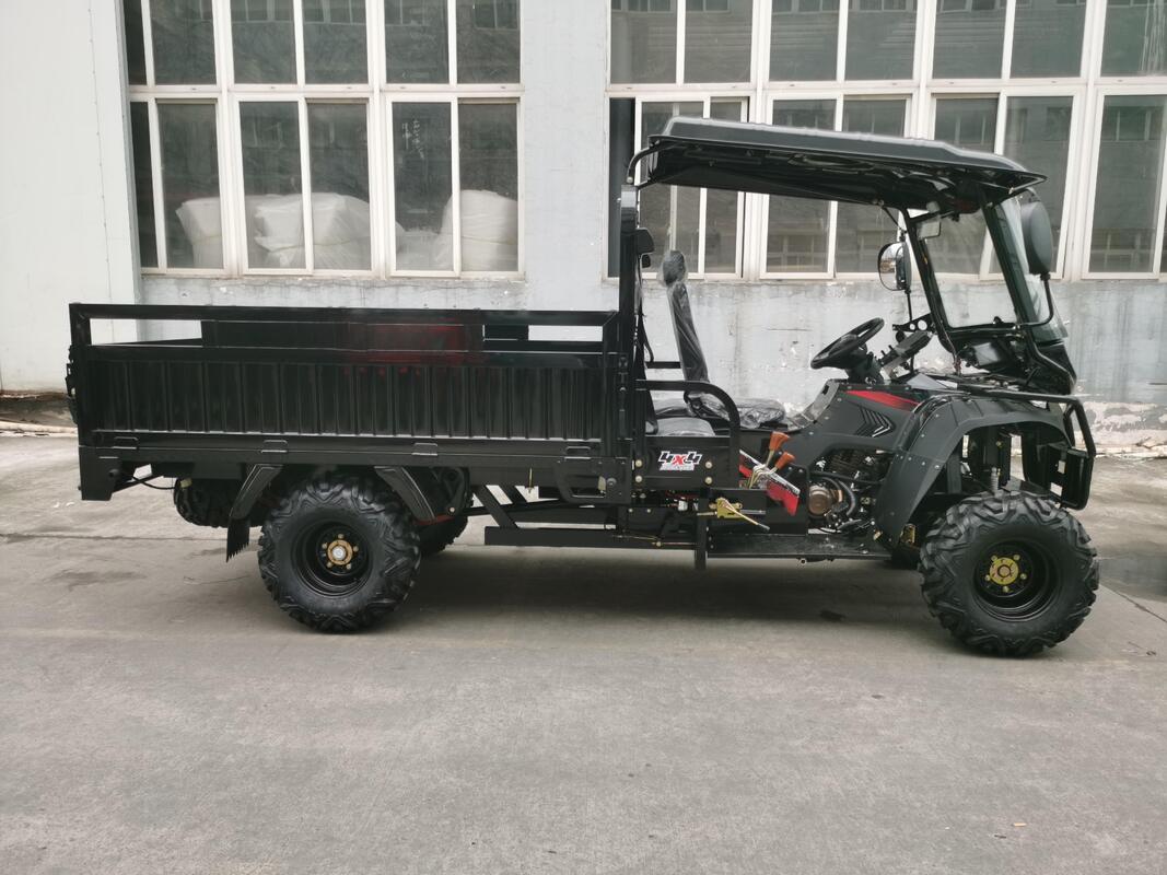 Gasoline 300cc 4WD ATV Cargo Utility Vehicle with Canopy, Off-Road ATV Chassis, Full-Floating Booster Rear Axle, 2.2*1.4m Cargo Box, and 800kg Load Capacity