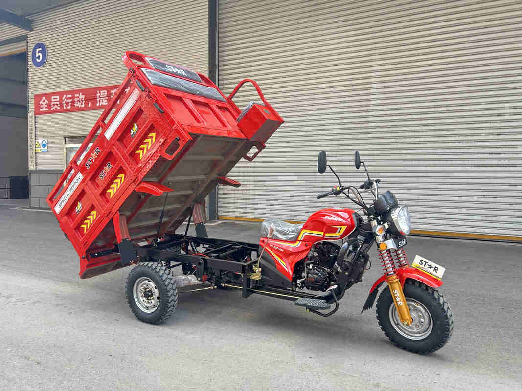 Gasoline 150cc Air-Cooled Cargo Tricycle with Dump Function, Q3 Upgraded Version, 1.8m Dump Box, Inner-Floating Small Booster 220 Drum Rear Axle, with 800kg Load Capacity