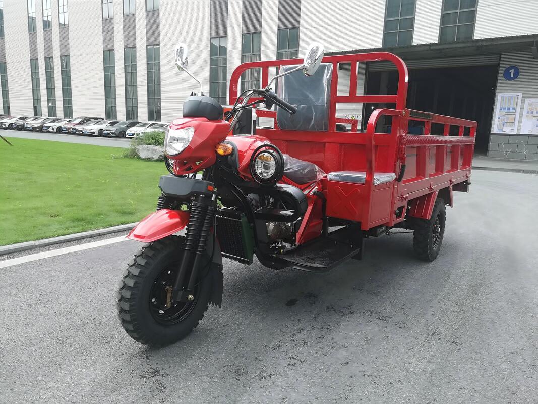 Gasoline 150cc Air-Cooled Cargo Tricycle, WY Classic Style with Canopy & Hard Top, 1.6m Cargo Box, Inner-Floating Rear Axle, 800kg Load Capacity