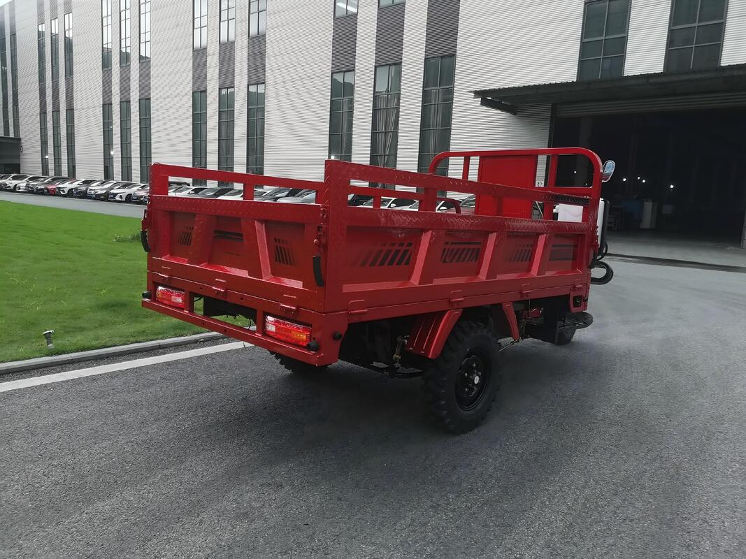 Gasoline 150cc Air-Cooled Cargo Tricycle, WY Classic Style with Canopy & Hard Top, 1.6m Cargo Box, Inner-Floating Rear Axle, 800kg Load Capacity