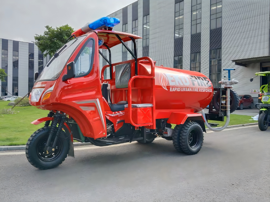 Gasoline Fire Response Tricycle Three Wheeler 300cc Water Cooled Engine With 1500L Water Tank And Full Floating Big Booster Mechanic Brake Rear Axle Q3 Upgraded