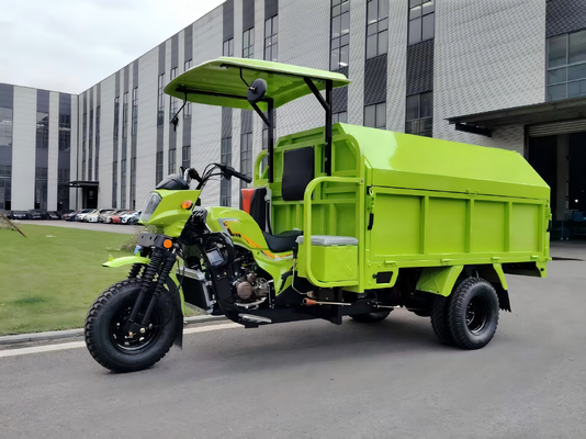 Gasoline Garbage Tricycle Three Wheeler 300cc Water Cooled Engine With Large Volume And Hydraulic Self Dumping For Both Urban And Rural Area Q3 Upgraded