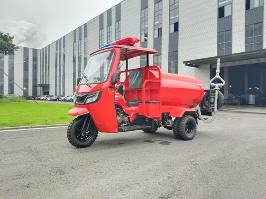Gasoline Fire Response Tricycle Three Wheeler 300cc Water Cooled Engine With 1500L Water Tank And Full Floating Big Booster Mechanic Brake Rear Axle Q3 Upgraded
